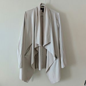 Open-front suede jacket